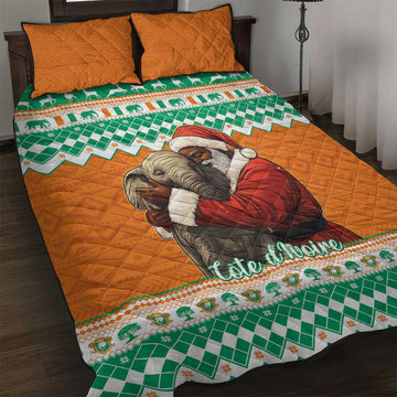 Afro Ivory Coast Christmas Quilt Bed Set Black Santa Afishapa - African Pattern LT15