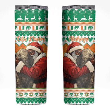 Afro Ivory Coast Christmas Skinny Tumbler Black Santa Afishapa - African Pattern LT15