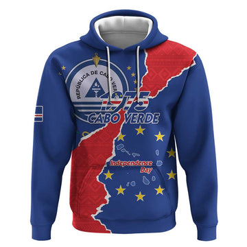 Happy Cape Verde Independence Day Hoodie Coat Of Arms With Map LT15