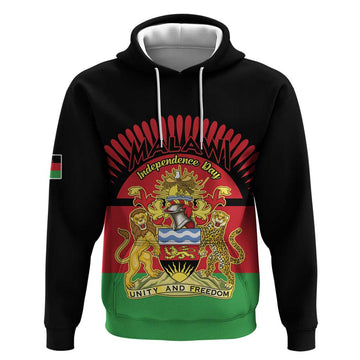 Personalized Malawi Independence Day Hoodie Coat Of Arms Flag Style LT15