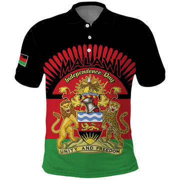 Personalized Malawi Independence Day Polo Shirt Coat Of Arms Flag Style LT15