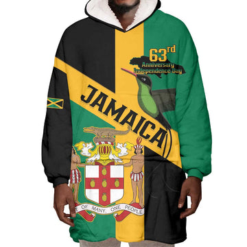 Happy Jumieka Independence Day Wearable Blanket Hoodie Coat Of Arms Flag Style LT15