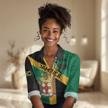 Happy Jumieka Independence Day Women Casual Shirt Coat Of Arms Flag Style LT15
