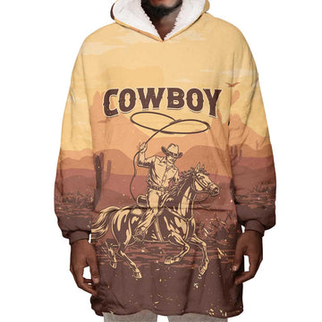 Black Cowboy Take Me Away Wearable Blanket Hoodie LT15