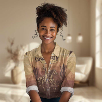 Black Cowboy Take Me Away Women Casual Shirt LT15