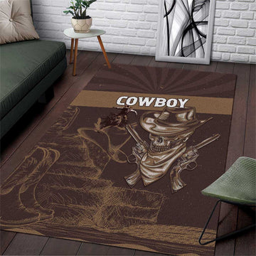 Skull Cowboy Area Rug Wild West Reborn LT15