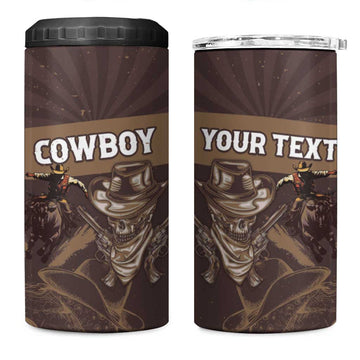 Personalised Skull Cowboy 4 in 1 Can Cooler Tumbler Wild West Reborn LT15