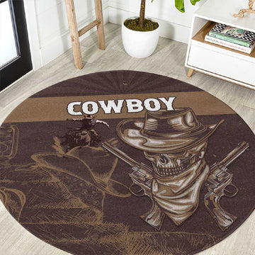 Skull Cowboy Round Carpet Wild West Reborn LT15