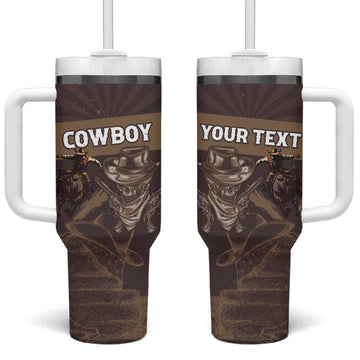 Personalised Skull Cowboy Tumbler With Handle Wild West Reborn LT15