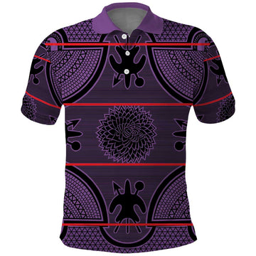 Lesotho Seanamarena Polo Shirt Basotho Traditional Blanket Style - Violet LT15