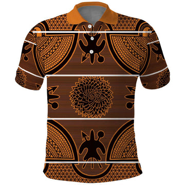 Lesotho Seanamarena Polo Shirt Basotho Traditional Blanket Style - Orange LT15