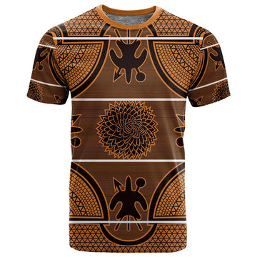 Basotho Blanket T shirt Lesotho Seanamarena Heritage - Orange LT15
