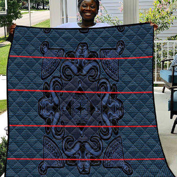 Basotho Blanket Quilt Lesotho Motlatsi Seanamarena Heritage - Blue LT15