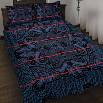 Basotho Blanket Quilt Bed Set Lesotho Motlatsi Seanamarena Heritage - Blue LT15