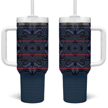 Basotho Blanket Tumbler With Handle Lesotho Motlatsi Seanamarena Heritage - Blue LT15