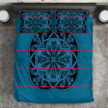Basotho Blanket Bedding Set Lesotho Kharetsa Seanamarena Heritage - Blue LT15