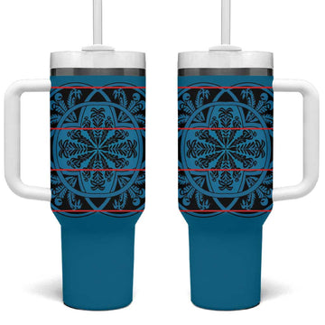 Basotho Blanket Tumbler With Handle Lesotho Kharetsa Seanamarena Heritage - Blue LT15