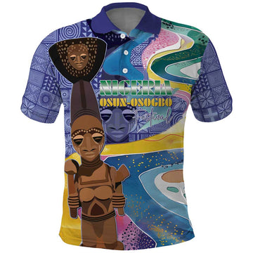 Nigeria Osun-Osogbo Festival Polo Shirt Oshun God - Yoruba Pattern LT15