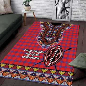 Afro Kenya Maasai Shuka Personalized Area Rug Maasai Shield Mix Dashiki LT15