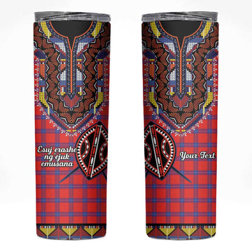 Afro Kenya Maasai Shuka Personalized Skinny Tumbler Maasai Shield Mix Dashiki LT15