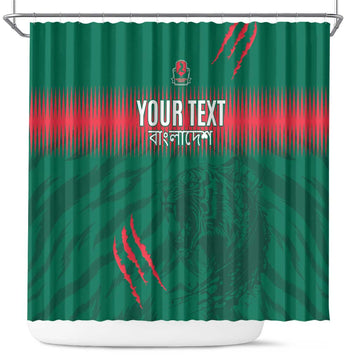 Custom Bangladesh Cricket Shower Curtain Go Tigers LT15