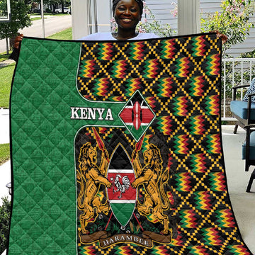 Kenya Quilt - Kente Pattern, Coat Of Arms Design LT15