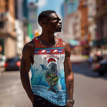Personalised Cape Verde Christmas Men Tank Top Manatee Feliz Natal LT15