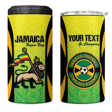 Custom Jamaica Football 4 in 1 Can Cooler Tumbler Go Champions LT15
