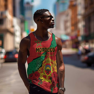 Personalised Morocco Men Tank Top Coat Of Arms - Islamic Mix African Patterns LT15