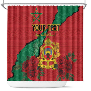 Personalised Morocco Shower Curtain Coat Of Arms With Rose LT15