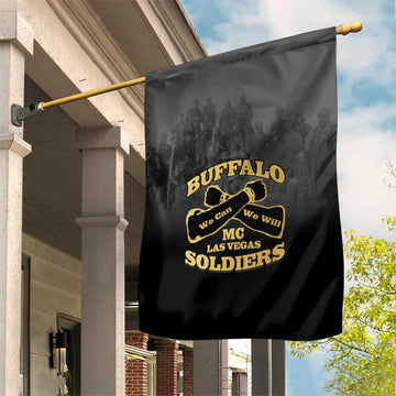 Buffalo Soldier Garden Flag African American Heroes - Black LT15