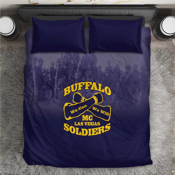 Buffalo Soldier Bedding Set African American Heroes - Navy Blue LT15