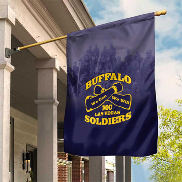 Buffalo Soldier Garden Flag African American Heroes - Navy Blue LT15