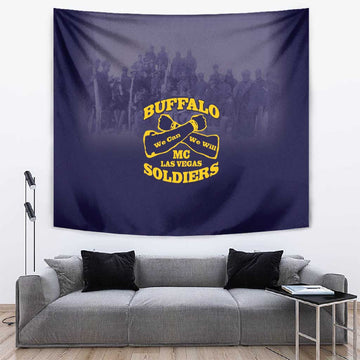 Buffalo Soldier Tapestry African American Heroes - Navy Blue LT15