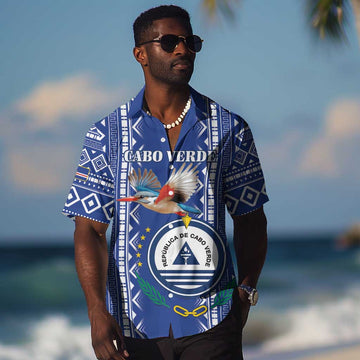Personalised Cape Verde Hawaiian Shirt Grey Headed Kingfisher - Coat Of Arms LT15
