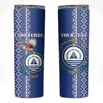 Personalised Cape Verde Skinny Tumbler Grey Headed Kingfisher - Coat Of Arms LT15