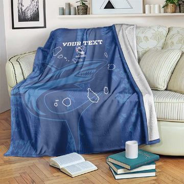 Custom Cape Verde Football Blanket Go Champions Tubaroes Azuis LT15