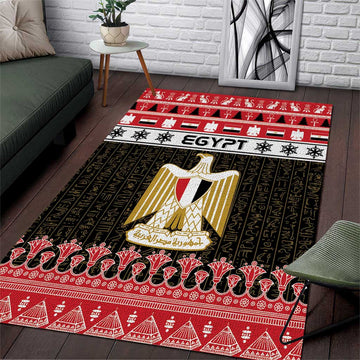 Afro Egypt Christmas Area Rug Coat Of Arms Mix Egyptian Pattern LT15