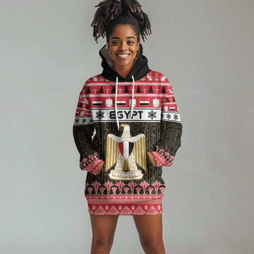 Afro Egypt Christmas Hoodie Dress Coat Of Arms Mix Egyptian Pattern LT15