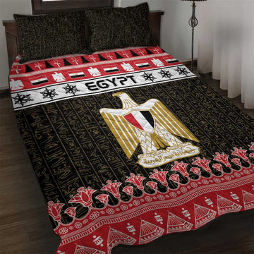 Afro Egypt Christmas Quilt Bed Set Coat Of Arms Mix Egyptian Pattern LT15