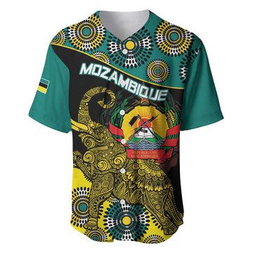 Personalized Mozambique Baseball Jersey African Elephant With Capunala Pattern LT15