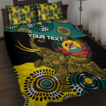 Personalized Mozambique Quilt Bed Set African Elephant With Capunala Pattern LT15