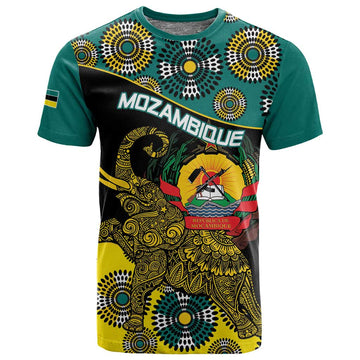 Personalized Mozambique T shirt African Elephant With Capunala Pattern LT15
