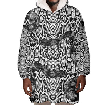 Snake African Skin Animals Pattern Wearable Blanket Hoodie LT15