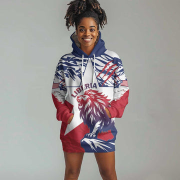Personalised Afro Liberia Hoodie Dress African King Lion - Grunge Style LT15