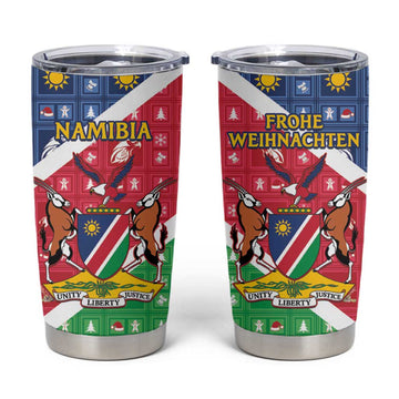 Afro Namibia Tumbler Cup Coat Of Arms Christmas Style LT15