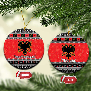 Albania Christmas Ceramic Ornament Albanian Eagle Gezuar Krishtlindja LT15