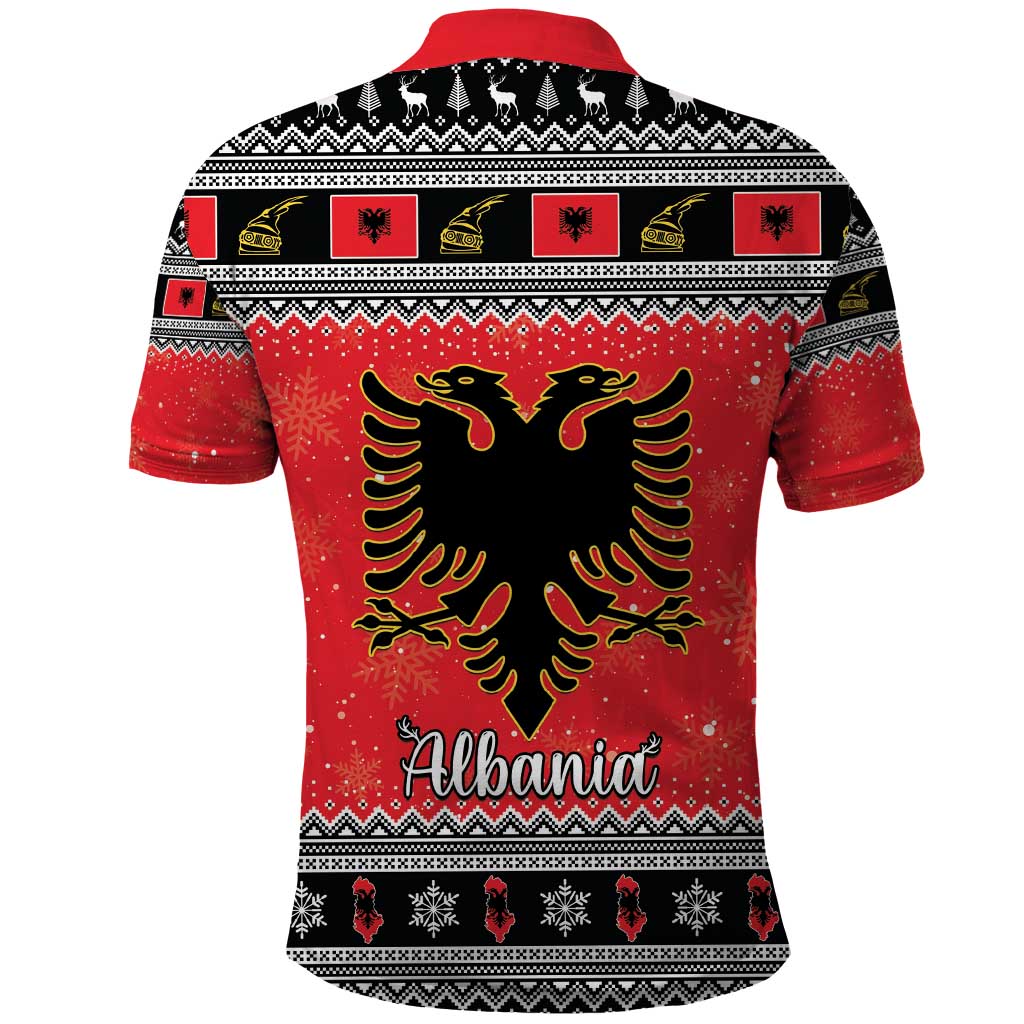 Albania Christmas Polo Shirt Albanian Eagle Gezuar Krishtlindja LT15