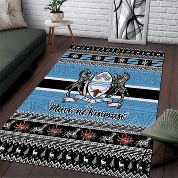 Afro Botswana Christmas Area Rug Coat Of Arms - African Pattern LT15