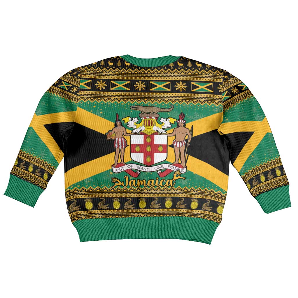 Afro-Jamaicans Kid Ugly Christmas Sweater Coat Of Arms with Merry Christmas LT15